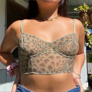 Urban outfitters green sheer bra top